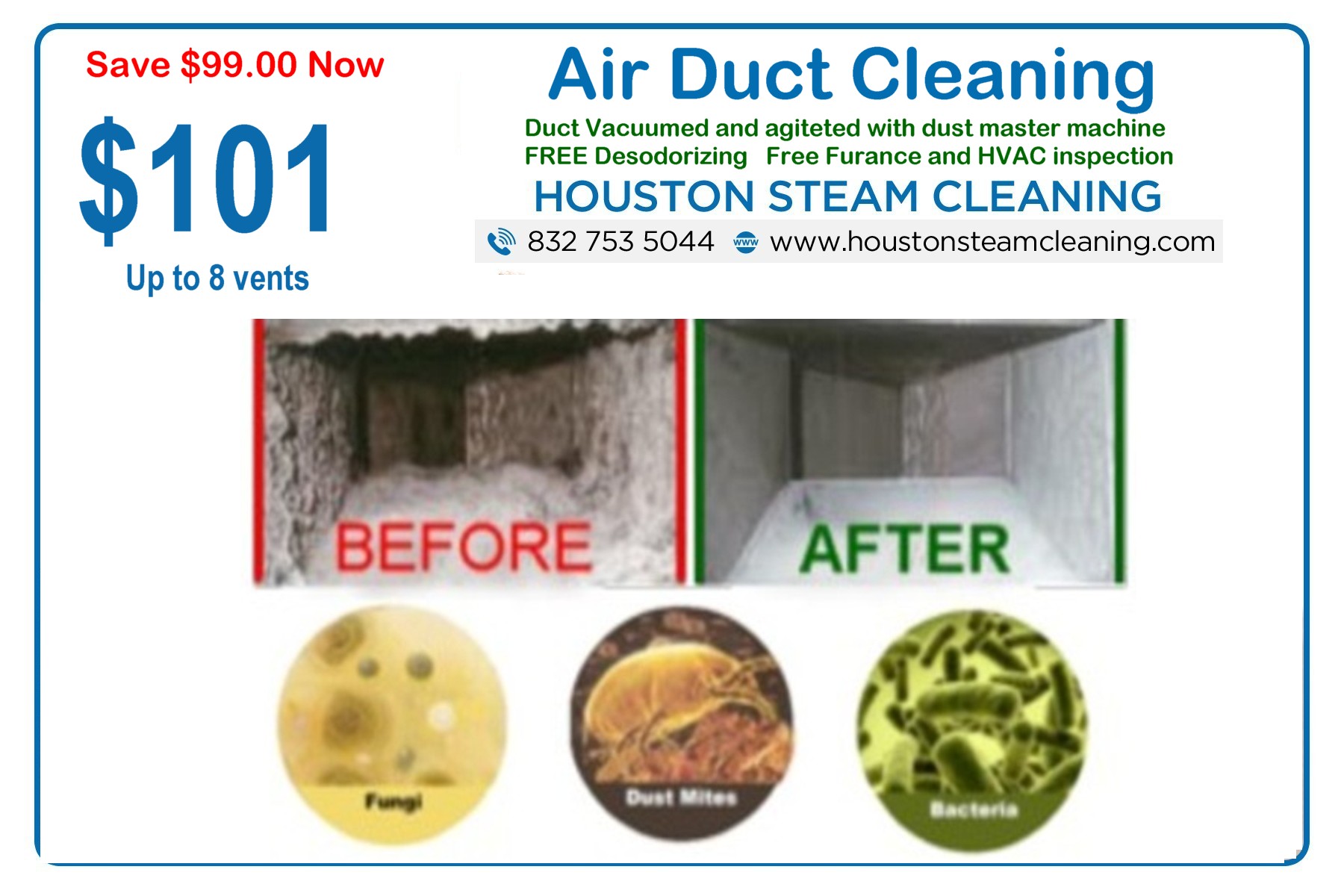 Air duct and Vent Cleaning Coupon